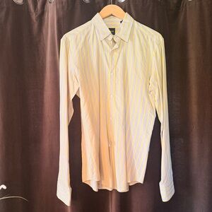 BOSS - slim fit yellow stripe dress shirt - M